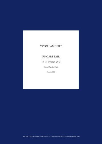 Download Press release (PDF) - Yvon Lambert