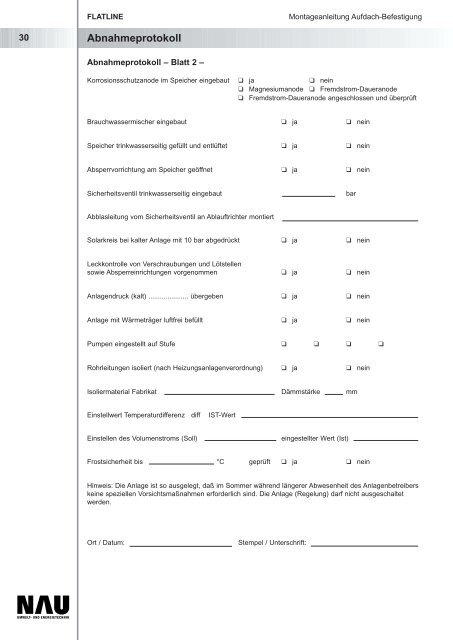 NAU FLATLINE BE Ultra plus / Pro plus - Hafner Haustechnik