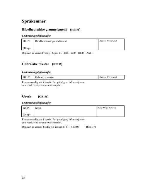 Avhandlingsseminar vÃ¥r 2006 - Det teologiske Menighetsfakultetet