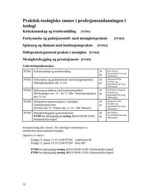 Avhandlingsseminar vÃ¥r 2006 - Det teologiske Menighetsfakultetet