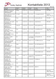 Kontaktliste 2013 - Toreby Sejlklub