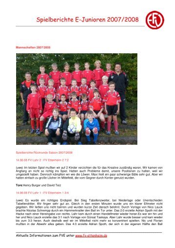 Spielberichte E-Junioren 2007/2008 - FV Ettenheim