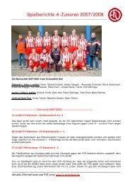 Spielberichte A-Junioren 2007/2008 - FV Ettenheim