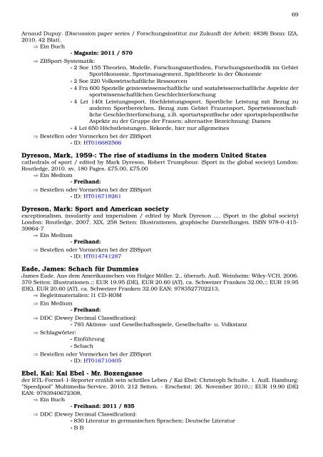 PDF Neukatalogisate 03. Februar 2011 - Zentralbibliothek der ...