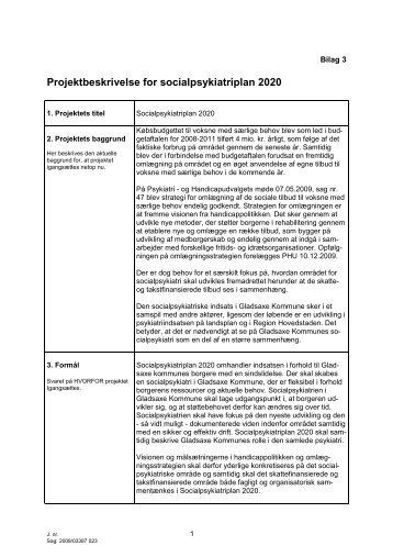 Projektbeskrivelse for socialpsykiatriplan 2020 - Gladsaxe Kommune