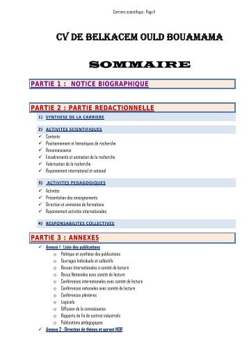 CV DE BELKACEM OULD BOUAMAMA - It works!