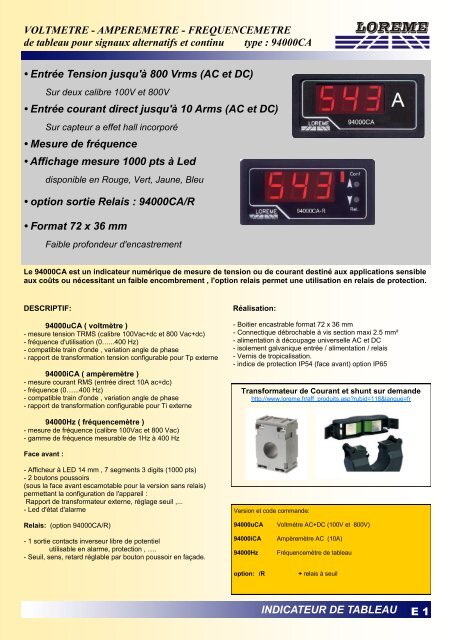 Voltmètre Ampèremètre digitale pour façade Rouge et Bleu DC 0-100V/10A