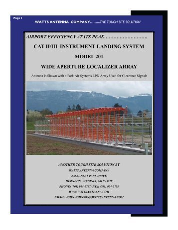 cat ii/iii instrument landing system model 201 wide aperture localizer ...