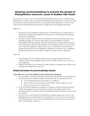 SOD Sanitation Guide - Sudden Oak Death