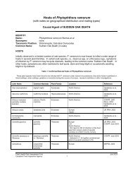 Hosts of Phytophthora ramorum, CFIA, July, 2003 - Sudden Oak Death