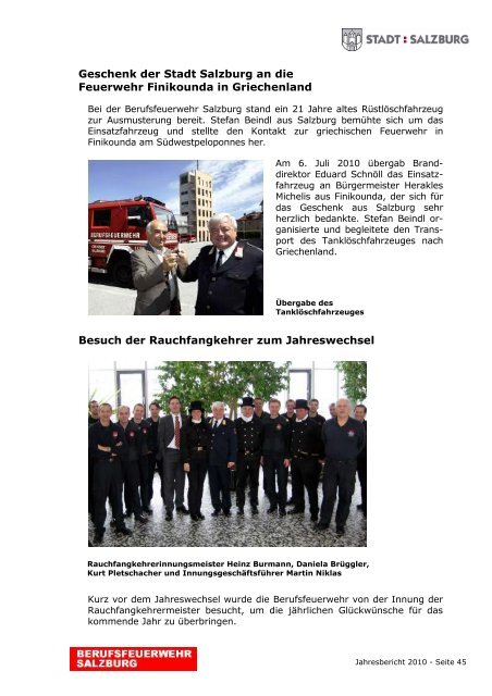 Jahresbericht 2010 - eBook - Berufsfeuerwehr Salzburg