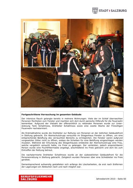 Jahresbericht 2010 - eBook - Berufsfeuerwehr Salzburg