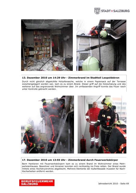 Jahresbericht 2010 - eBook - Berufsfeuerwehr Salzburg