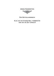 ARNIM/HAMMERSTEIN DAS NOTFALLHANDBUCH KLUG STUNDE NULL ZEIT 1