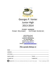 Agenda/Calendar 2013-2014 - Georges P Vanier Junior High School