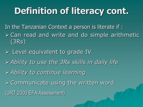 Is it a Priority?Prof. E. P. Bhalalusesa University of Dar