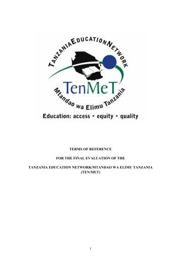 1 terms of reference for the final evaluation of the tanzania education ...