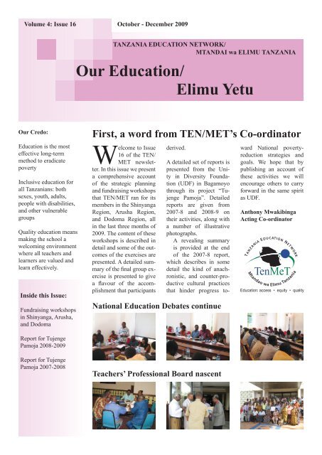 Our Education - Tanzania Education Network/Mtandao wa Elimu ...
