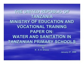 Water and Sanitation in Tanzania Primary Schools