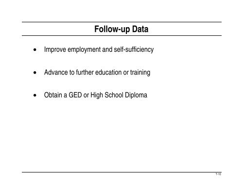 Workshop Objectives - National Reporting System