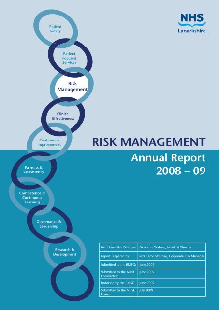 Risk Management Annual Report - August 2009 ... - NHS Lanarkshire