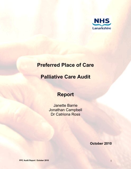 Preferred Place of Care Palliative Care Audit ... - NHS Lanarkshire