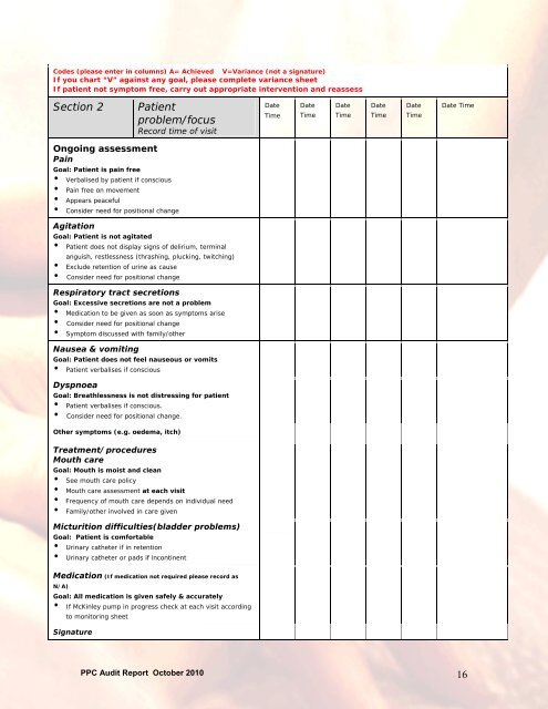 Preferred Place of Care Palliative Care Audit ... - NHS Lanarkshire