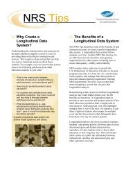 NRS Tips: Creating a Longitudinal Data System - National Reporting ...