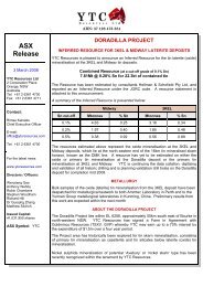 JORC Inferred Resource for the tin laterite ... - YTC Resources