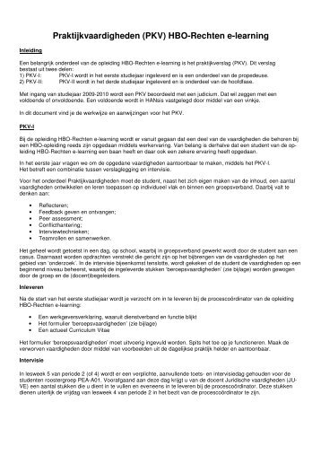 Praktijkvaardigheden (PKV) HBO-Rechten e-learning