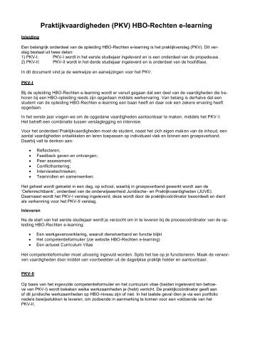 Praktijkvaardigheden (PKV) HBO-Rechten e-learning