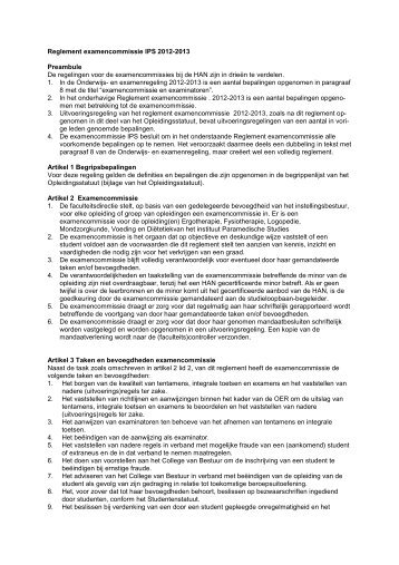 Reglement examencommissie IPS 2012-2013 Preambule De ...