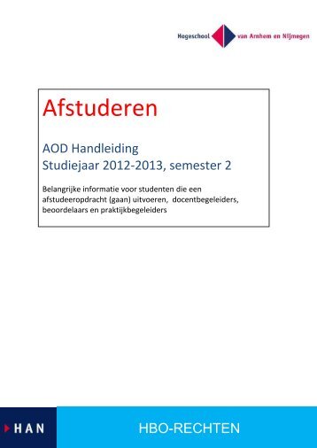 Afstuderen - Hogeschool van Arnhem en Nijmegen