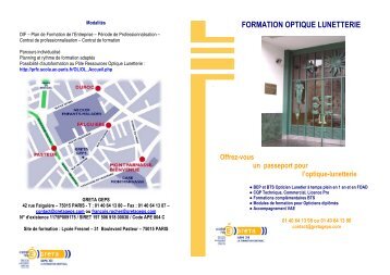 FORMATION OPTIQUE LUNETTERIE