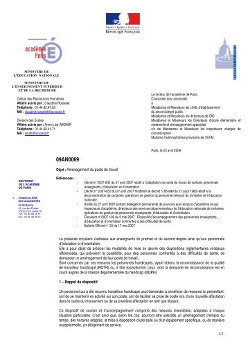 Circulaire académique du 23 avril 2009 - Inspection de la Goutte d ...