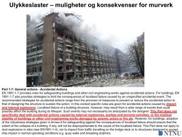 Ulykkeslaster â muligheter og konsekvenser for murverk - Bygg uten ...