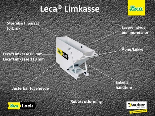 Lecas nye blokksystem - Helge Huser, Weber Saint-Gobain