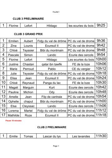 club 3 preliminaire