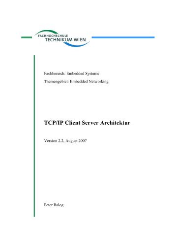TCP/IP Client Server Architektur - Department of Embedded Systems