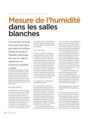 Mesure de l'humiditÃ© dans les salles blanches (pdf, 248KB) - Vaisala