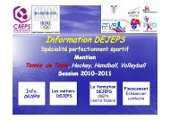 Informations sur le DEJEPS PS TT - Ligue d'Ile de France de Tennis ...