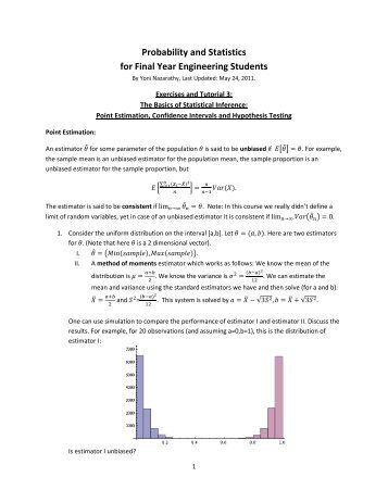 Probability and Statistics for Final Year Engineering Students