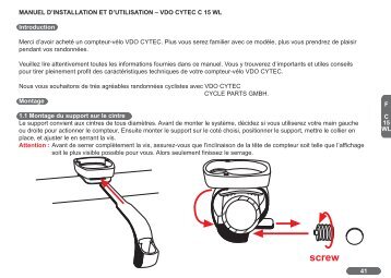 VDO CYTEC C 15 WL Introduction Merci d'avoir ... - XXcycle.com