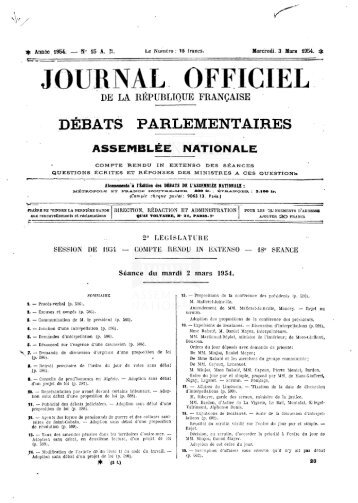 assemblÃ©e nationale - DÃ©bats parlementaires de la 4e RÃ©publique