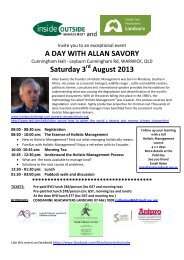 A DAY WITH ALLAN SAVORY Saturday 3 August 2013 - Australian ...