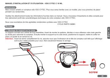 VDO CYTEC C 10 WL Introduction Merci d'avoir ... - XXcycle.com