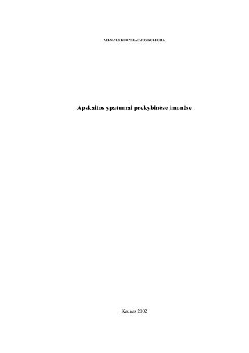 Apskaitos ypatumai prekybinėse įmonėse - Tax.lt