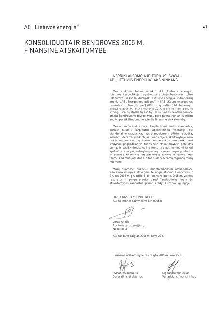 konsoliduota ir bendrovés 2005 m. finansiné atskaitomybé - Tax.lt