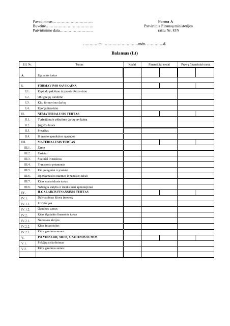 Balansas (Lt) - Tax.lt