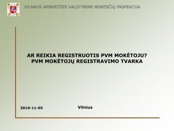 2010 11 05 Registravimas PVM moketojais.pdf - Tax.lt